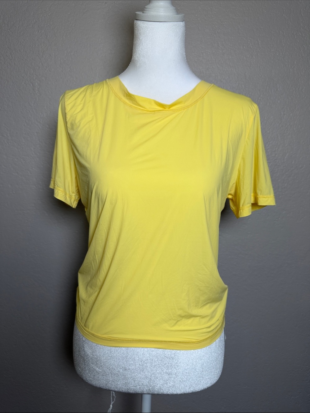 Fabletics Bright Yellow Short Sleeve Crew Tee